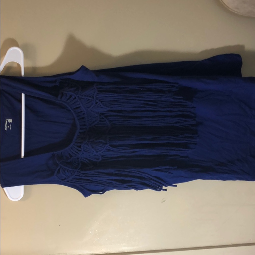 Ruffle blue tank top